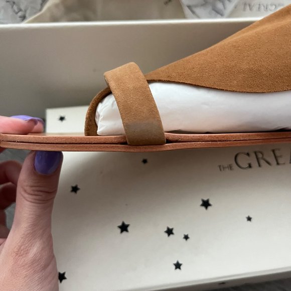 The Great The Scarf Tie Sandal Size 8 Camel Suede Scarfite New in Box Women's - Picture 3 of 7
